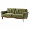 Sofa dwuosobowa 170 x 85 x 88 cm z zieloną tapicerką tekstylną w stylu retro